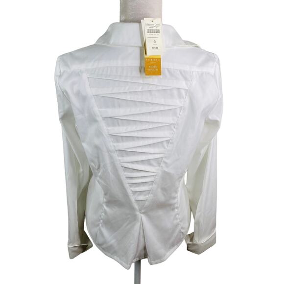 Coldwater Creek Blouse Small White Wrinkle Resistant Non Iron New - Picture 2 of 13